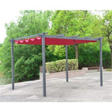Aleko Aluminum Outdoor Retractable Canopy Pergola - 13 x 10 Ft - Burgundy Color PERGBURG10X13-AP Supplies and Accessories