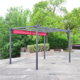 Aleko Aluminum Outdoor Retractable Canopy Pergola - 13 x 10 Ft - Burgundy Color PERGBURG10X13-AP Supplies and Accessories