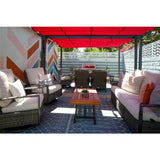 Aleko Aluminum Outdoor Retractable Canopy Pergola - 13 x 10 Ft - Burgundy Color PERGBURG10X13-AP Supplies and Accessories
