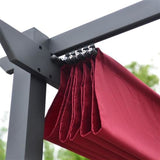 Aleko Aluminum Outdoor Retractable Canopy Pergola - 13 x 10 Ft - Burgundy Color PERGBURG10X13-AP Supplies and Accessories