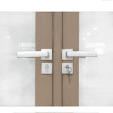 Aleko Aluminum Square Top Minimalist Glass-Panel Interior Double Door with Frame - 84 x 96 inches - Light Walnut ALD8496W09-AP Aluminum 