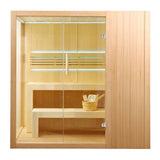 Aleko Canadian Hemlock Indoor Wet Dry Sauna with LED Lights - 4.5 kW ETL Certified Heater - 4 Person STHE4INNY-AP Aleko Indoor Saunas