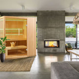 Aleko Canadian Hemlock Indoor Wet Dry Sauna with LED Lights - 4.5 kW ETL Certified Heater - 4 Person STHE4INNY-AP Aleko Indoor Saunas