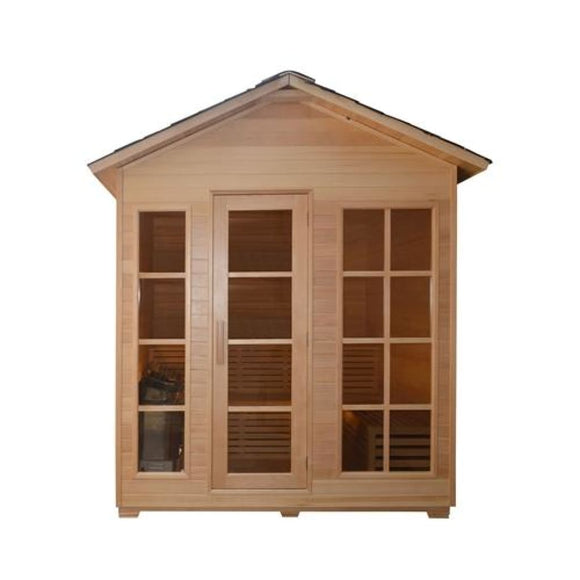 Aleko Canadian Hemlock Outdoor and Indoor Wet Dry Sauna 6 kW ETL Certified Heater 6 Person STO6VAASA-AP Outdoor Saunas