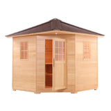 Aleko Canadian Hemlock Wet Dry Outdoor Sauna with Asphalt Roof - 6 kW ETL Certified Heater - 5 Person SKD5HEM-AP Aleko Outdoor Saunas