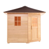 Aleko Canadian Hemlock Wet Dry Outdoor Sauna with Asphalt Roof - 6 kW ETL Certified Heater - 5 Person SKD5HEM-AP Aleko Outdoor Saunas