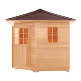 Aleko Canadian Hemlock Wet Dry Outdoor Sauna with Asphalt Roof - 9 kW ETL Certified Heater - 8 Person SKD8HEM-AP Aleko Outdoor Saunas