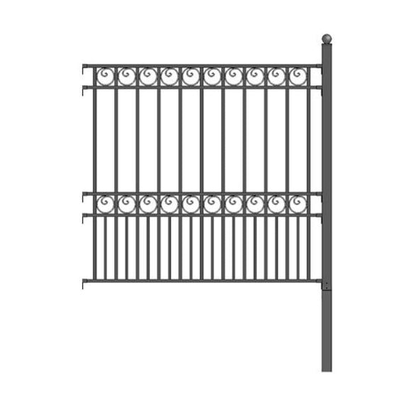 Aleko Diy Steel Iron Wrought High Quality Ornamental Fence Paris Style 5.5 X 5 Ft Fencepardiy5X5.5-Ap Diy Fence Kits