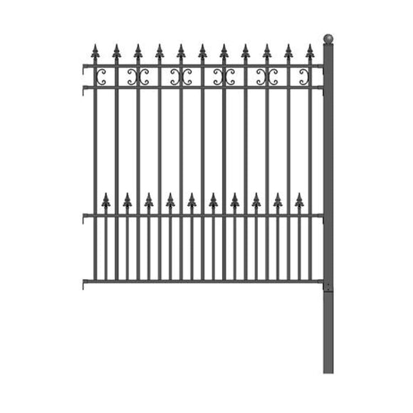 Aleko Diy Steel Iron Wrought High Quality Ornamental Fence St.petersburg Style 5.5 X 5 Ft Fencestpdiy5X5.5-Ap Diy Fence Kits