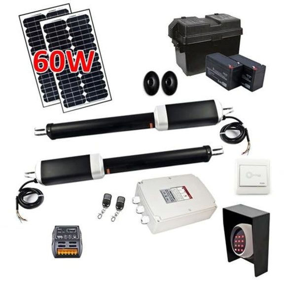 Aleko Dual Swing Gate Operator GG1300 AC/DC Solar Kit 60W GG1300FULL-AP Dual Swing Gate Operator
