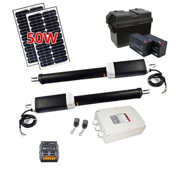 Aleko Dual Swing Gate Operator GG900 AC/DC Solar Kit 50W GG900SOL-AP Dual Swing Gate Operator