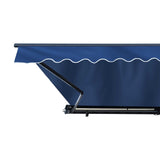 Aleko Half Cassette Motorized Retractable LED Luxury Patio Awning - 10 x 8 Feet - Blue AWCL10X8BLUE30-AP Aleko Motorized LED Luxury Awnings 