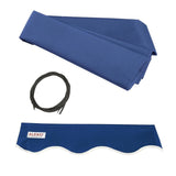 Aleko Half Cassette Motorized Retractable LED Luxury Patio Awning - 10 x 8 Feet - Blue AWCL10X8BLUE30-AP Aleko Motorized LED Luxury Awnings 