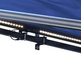 Aleko Half Cassette Motorized Retractable LED Luxury Patio Awning - 10 x 8 Feet - Blue AWCL10X8BLUE30-AP Aleko Motorized LED Luxury Awnings 