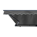 Aleko Half Cassette Motorized Retractable LED Luxury Patio Awning - 10 x 8 Feet - Gray AWCL10X8GY80-AP Aleko Motorized LED Luxury Awnings 10