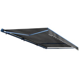 Aleko Half Cassette Motorized Retractable LED Luxury Patio Awning - 10 x 8 Feet - Gray AWCL10X8GY80-AP Aleko Motorized LED Luxury Awnings 10