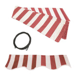 Aleko Half Cassette Motorized Retractable LED Luxury Patio Awning - 10 x 8 Feet - Red and White Stripes AWCL10X8RDWT05-AP Aleko Motorized 