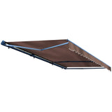 Aleko Half Cassette Motorized Retractable LED Luxury Patio Awning - 13 x 10 Feet - Brown AWCL13X10BRN36-AP Aleko Motorized LED Luxury 