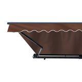 Aleko Half Cassette Motorized Retractable LED Luxury Patio Awning - 13 x 10 Feet - Brown AWCL13X10BRN36-AP Aleko Motorized LED Luxury 