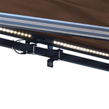 Aleko Half Cassette Motorized Retractable LED Luxury Patio Awning - 13 x 10 Feet - Brown AWCL13X10BRN36-AP Aleko Motorized LED Luxury 