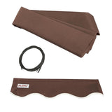 Aleko Half Cassette Motorized Retractable LED Luxury Patio Awning - 13 x 10 Feet - Brown AWCL13X10BRN36-AP Aleko Motorized LED Luxury 