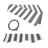 Aleko Half Cassette Motorized Retractable LED Luxury Patio Awning - 13 x 10 Feet - Gray and White Stripes AWCL13X10GRYWHT-AP Aleko Motorized