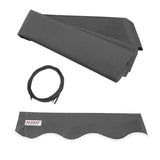 Aleko Half Cassette Motorized Retractable LED Luxury Patio Awning - 13 x 10 Feet - Gray AWCL13X10GY80-AP Aleko Motorized LED Luxury Awnings 