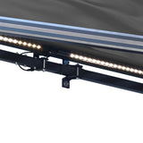 Aleko Half Cassette Motorized Retractable LED Luxury Patio Awning - 13 x 10 Feet - Gray AWCL13X10GY80-AP Aleko Motorized LED Luxury Awnings 