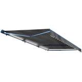 Aleko Half Cassette Motorized Retractable LED Luxury Patio Awning - 13 x 10 Feet - Gray AWCL13X10GY80-AP Aleko Motorized LED Luxury Awnings 