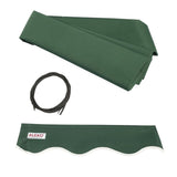 Aleko Half Cassette Motorized Retractable LED Luxury Patio Awning - 13 x 10 Feet - Green AWCL13X10GR39-AP Aleko Motorized LED Luxury Awnings