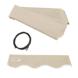 Aleko Half Cassette Motorized Retractable LED Luxury Patio Awning - 13 x 10 Feet - Ivory AWCL13X10IVOR29-AP Aleko Motorized LED Luxury 