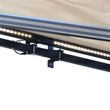 Aleko Half Cassette Motorized Retractable LED Luxury Patio Awning - 13 x 10 Feet - Ivory AWCL13X10IVOR29-AP Aleko Motorized LED Luxury 