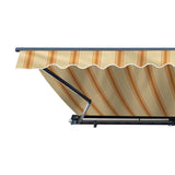 Aleko Half Cassette Motorized Retractable LED Luxury Patio Awning - 13 x 10 Feet - Multi-Striped Yellow AWCL13X10MSY315-AP Aleko Motorized 