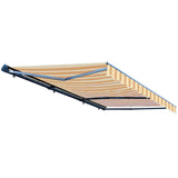 Aleko Half Cassette Motorized Retractable LED Luxury Patio Awning - 13 x 10 Feet - Multi-Striped Yellow AWCL13X10MSY315-AP Aleko Motorized 