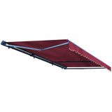 Aleko Half Cassette Motorized Retractable LED Luxury Patio Awning - 20 x 10 Feet - Burgundy AWCL20X10BURG37-AP Aleko Motorized LED Luxury 