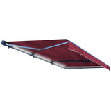 Aleko Half Cassette Motorized Retractable LED Luxury Patio Awning - 20 x 10 Feet - Burgundy AWCL20X10BURG37-AP Aleko Motorized LED Luxury 