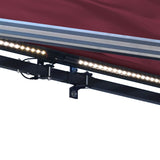 Aleko Half Cassette Motorized Retractable LED Luxury Patio Awning - 20 x 10 Feet - Burgundy AWCL20X10BURG37-AP Aleko Motorized LED Luxury 