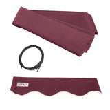 Aleko Half Cassette Motorized Retractable LED Luxury Patio Awning - 20 x 10 Feet - Burgundy AWCL20X10BURG37-AP Aleko Motorized LED Luxury 