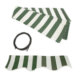 Aleko Half Cassette Motorized Retractable LED Luxury Patio Awning - 20 x 10 Feet - Green and White Stripes AWCL20X10GRWT00-AP Aleko 