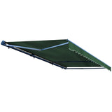 Aleko Half Cassette Motorized Retractable LED Luxury Patio Awning - 20 x 10 Feet - Green AWCL20X10GR39-AP Aleko Motorized LED Luxury Awnings
