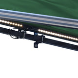 Aleko Half Cassette Motorized Retractable LED Luxury Patio Awning - 20 x 10 Feet - Green AWCL20X10GR39-AP Aleko Motorized LED Luxury Awnings