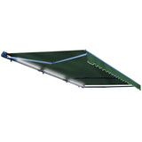 Aleko Half Cassette Motorized Retractable LED Luxury Patio Awning - 20 x 10 Feet - Green AWCL20X10GR39-AP Aleko Motorized LED Luxury Awnings