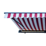 Aleko Half Cassette Motorized Retractable LED Luxury Patio Awning - 20 x 10 Feet - Multi-Striped Red AWCL20X10MSRD19-AP Aleko Motorized LED 