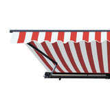 Aleko Half Cassette Motorized Retractable LED Luxury Patio Awning - 20 x 10 Feet - Red and White Stripes AWCL20X10RDWT05-AP Aleko Motorized 