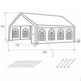 Aleko Heavy Duty Outdoor Canopy Event Tent with Windows - 13 X 26 FT - White PWT13X26-AP Supplies and Accessories