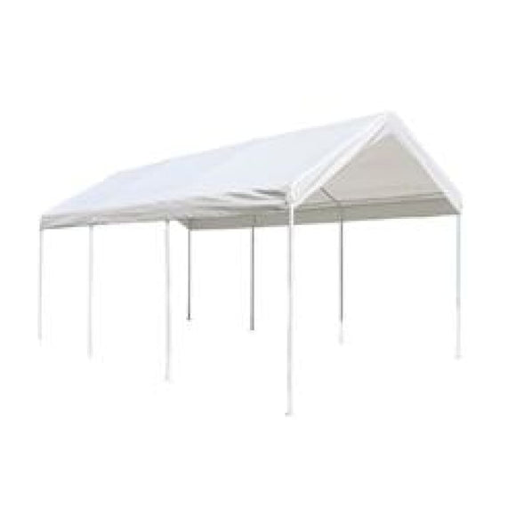 Aleko Heavy Duty Polyethylene Carport with Steel Frame - 10 x 20 Ft - White CP1020NS-AP Aleko Carports