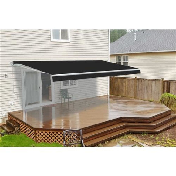 Aleko Motorized Retractable Patio Awning 10x8 Feet Black AWM10X8BK81-AP Motorized Retractable Awnings 10 x 8 Ft