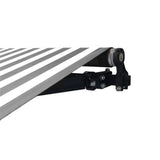 Aleko Motorized Retractable Patio Awning 10x8 Feet Grey and White Striped AWM10X8GREYWHT-AP Motorized Retractable Awnings 10 x 8 Ft