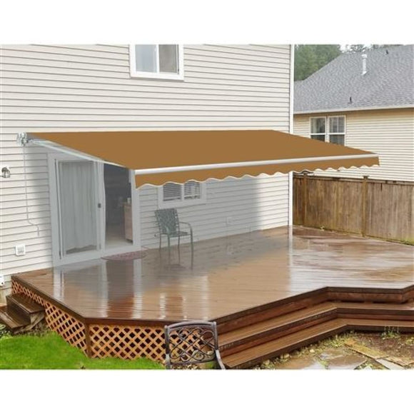Aleko Motorized Retractable Patio Awning 10X8 Feet Sand Awm10X8Sand31-Ap Motorized Retractable Awnings 10 X 8 Ft