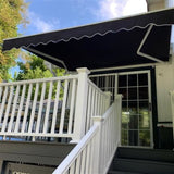 Aleko Motorized Retractable Patio Awning 12x10 Feet Black AWM12X10BK81-AP Motorized Retractable Awnings 12 x 10 Ft